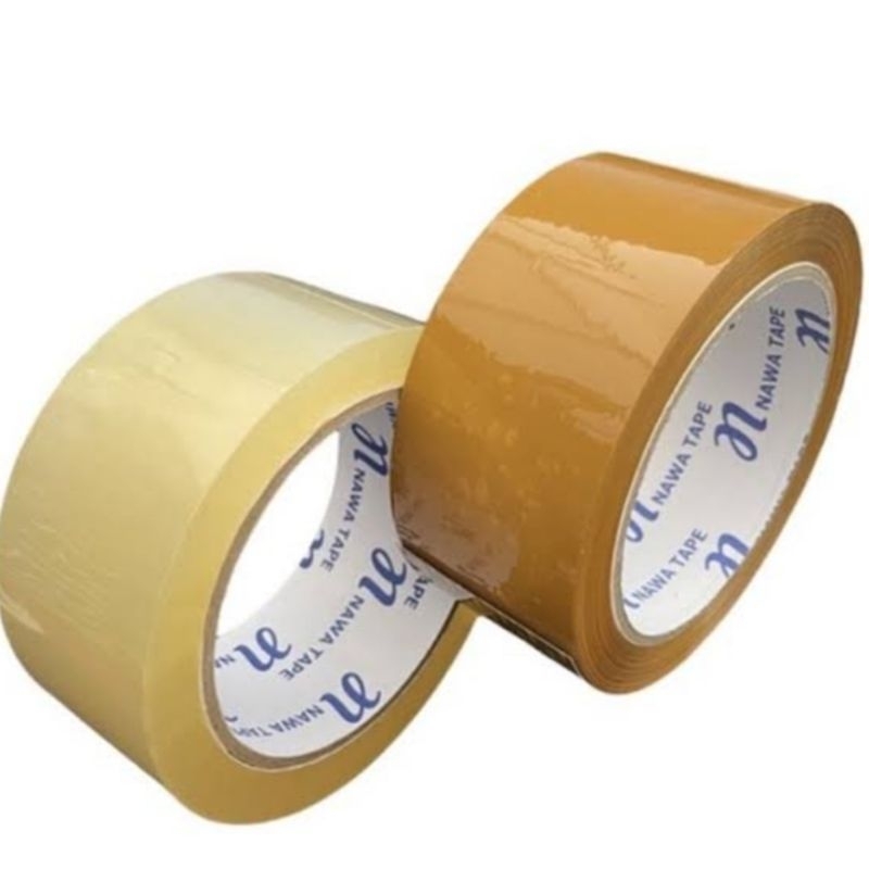 Lakban Nawa (Nawa tape) Bening/Coklat 45mm