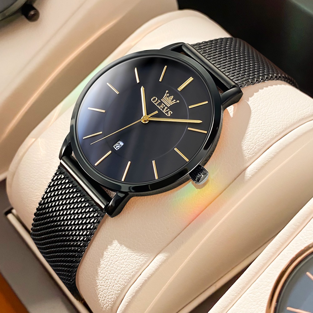 DISKON OLEVS Jam Tangan Wanita Original Anti Air Tahan Kecil Branded Elegan Analog Rose Gold