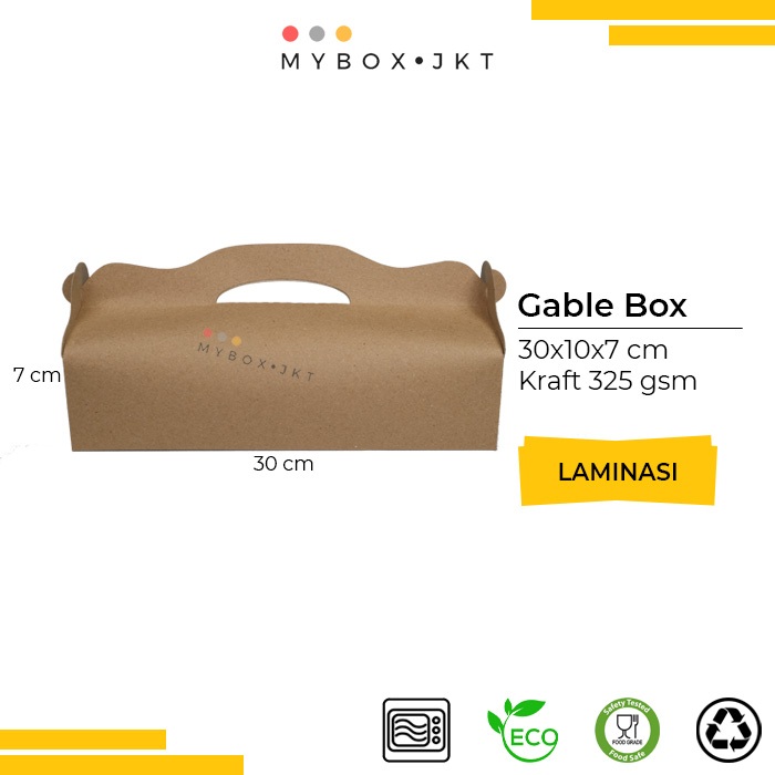 

Gable Box Hampers Souvenir Gift Pack Snack 30x10x7 LAMINASI