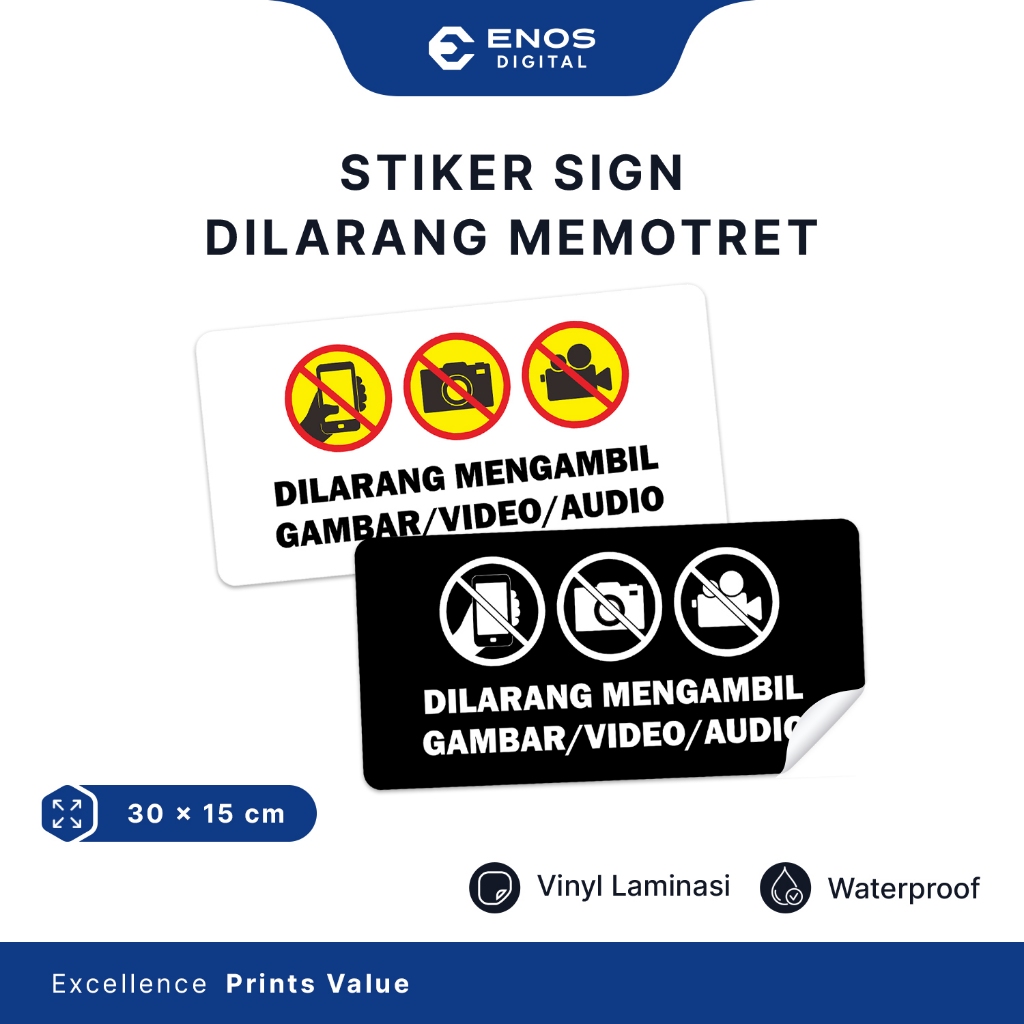 

Stiker Peringatan Dilarang Memotret Stiker Dilarang Mengambil Gambar Video Audio