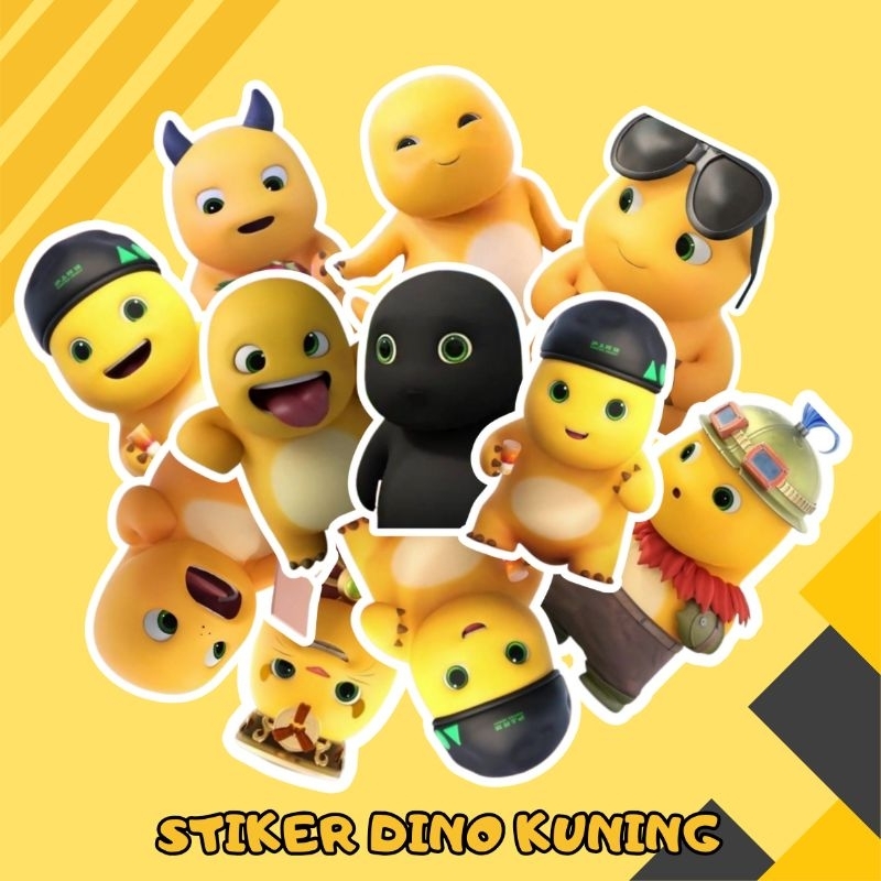 

Stiker Dino Kuning Nailong Termurah Anti Air Isi 11 Pcs
