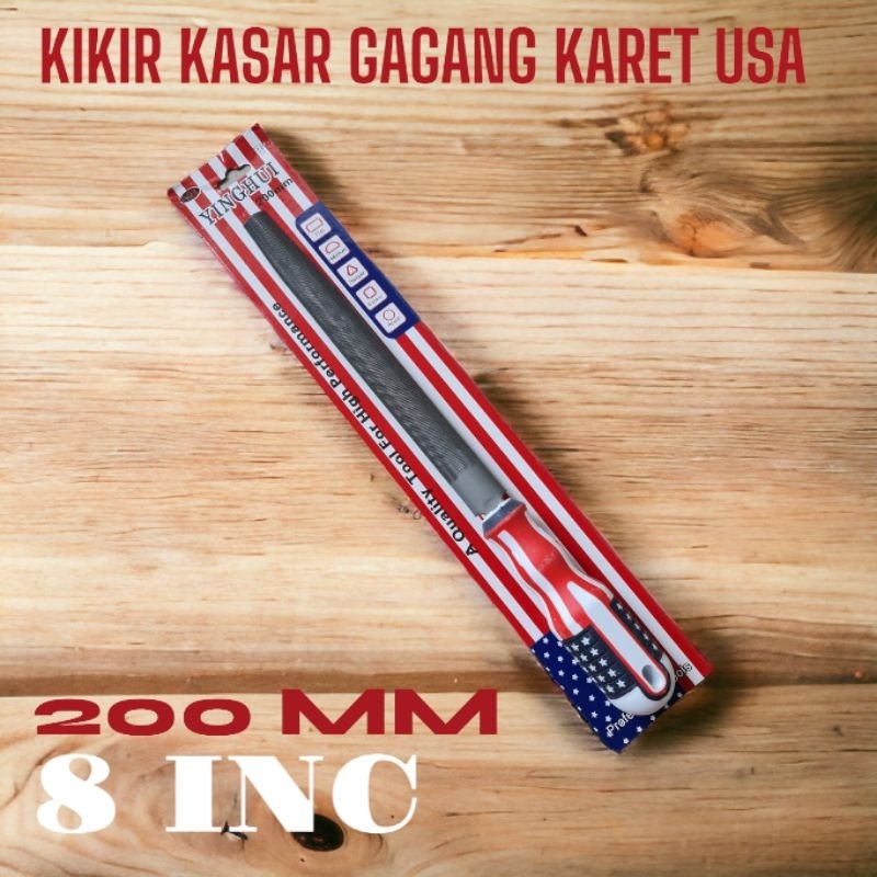 KIKIR KAYU 8INC BESAR GAGANG KARET USA AMERIKA 7622