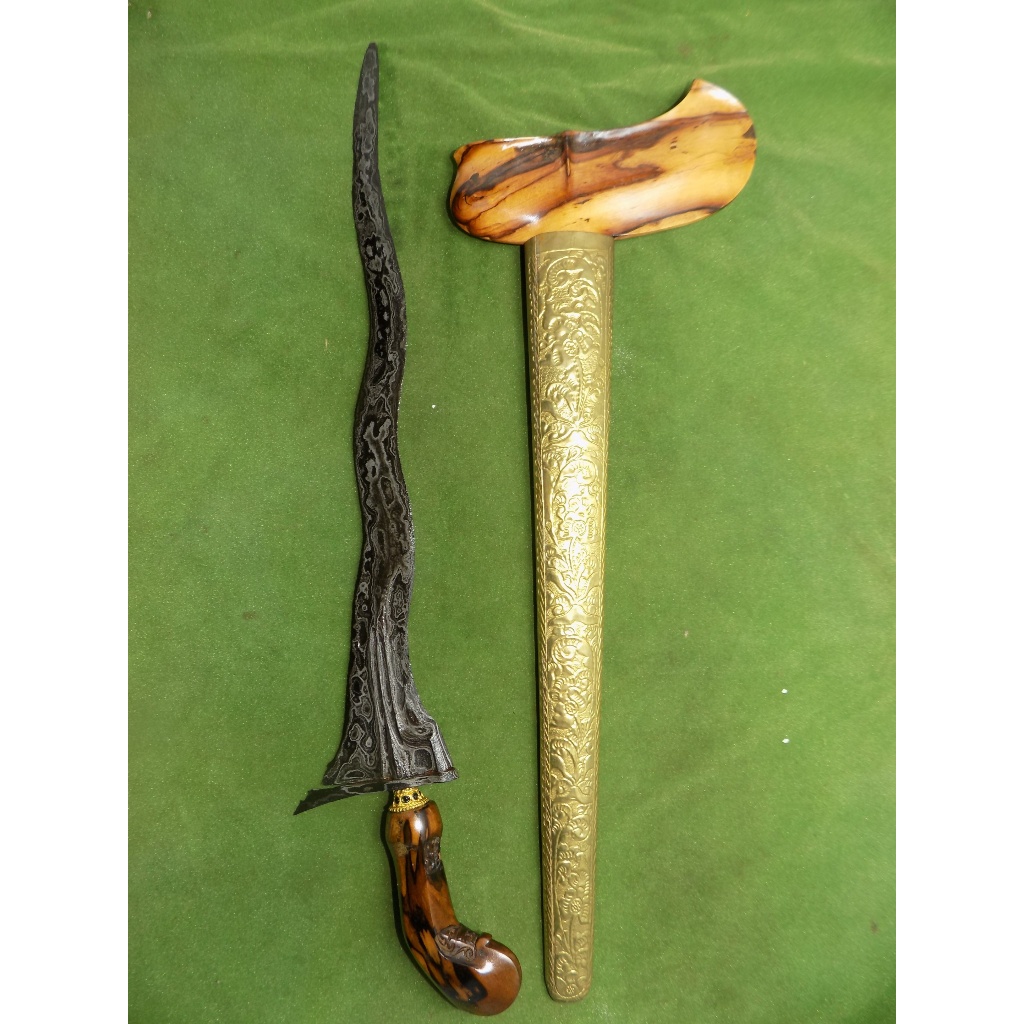 keris dolog pamor pedaringan kebak era banten tua corok besar 49 cm