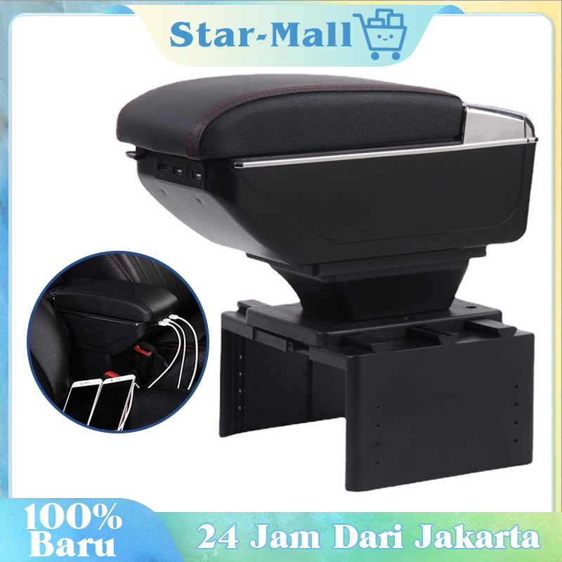 Armrest Box Mobil Universal Console Box Dengan Fungsi Pengangkatan Sekali Klik + Penyimpanan Ganda +