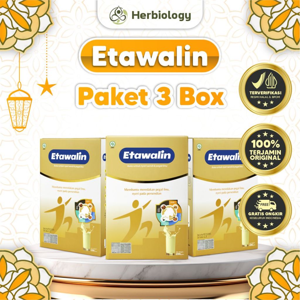 

Kemasan 3 Box Susu Kambing Etawalin Membantu Atasi Permasalahan Tulang Dan Sendi - Isi 200 Gram