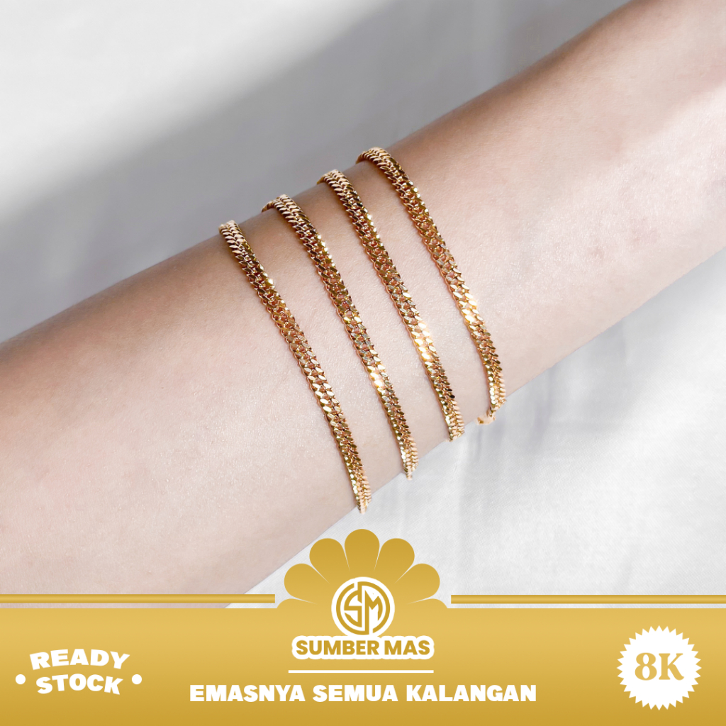 GELANG EMAS RANTE SISIK NAGA ELEGANT 8K - SUMBER MAS