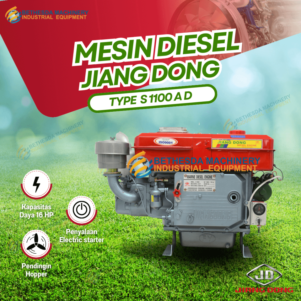 Diesel JIANGDONG S 1100 AD - Mesin Penngerak 16Hp /16Pk Single Bearing