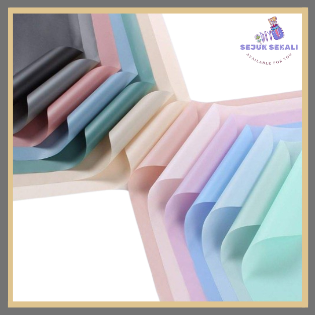 

Flower Wraping Paper / Kertas buket bunga / Kertas Bunga Cellophane Full Color 1 Warna (5 Lembar)