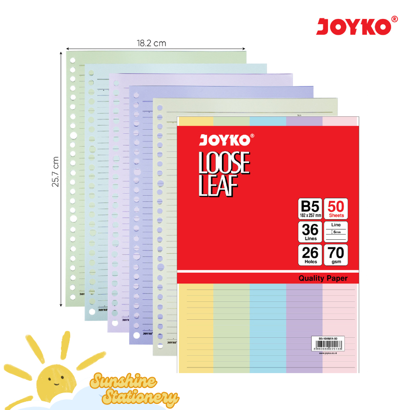 

JOYKO Loose Leaf Kertas Refill Binder Warna A5 / B5
