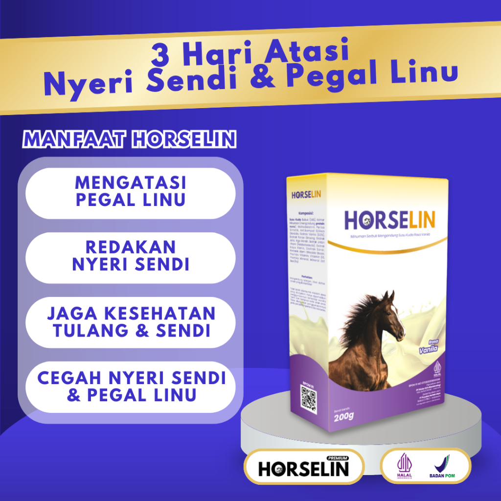 

Susu Kuda Murni HORSELIN Untuk Menyembuhkan Pegal Linu, Dan Nyeri Sendi 100% Original (200gr) Susu Asli