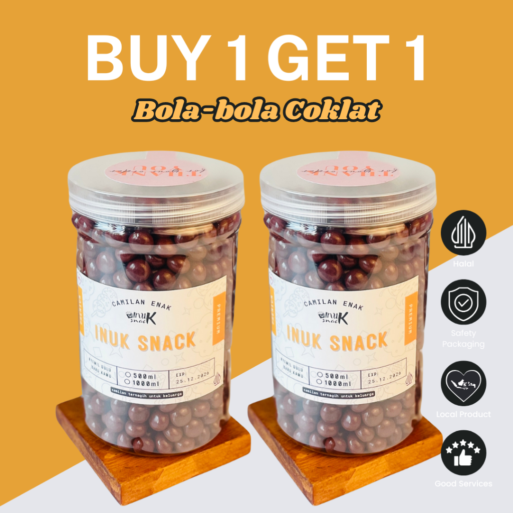 

Buy 1 Get 1 Bola-Bola Coklat Inuksnack I 1 Liter Snack Hemat Enak