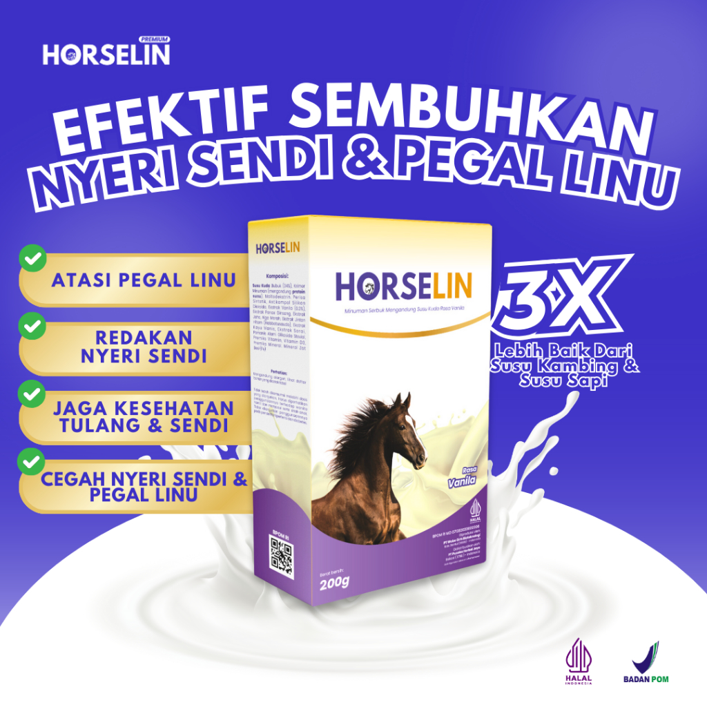 

Susu Kuda Liar HORSELIN Untuk Mengatasi Sakit Asam Urat Dan Pegal Linu (200gr) Susu Bubuk