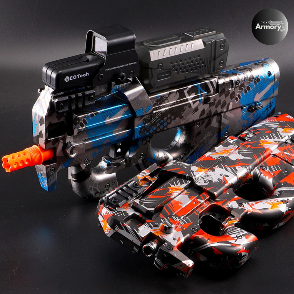 Toy Armory Mainan Anak Elektrik Rechargeable P90 LED Scrope