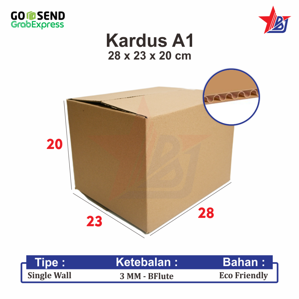 

Kardus Packing Baru 28x23x20 cm Polos Tebal BFlute Parcel Helm Sembako Kopi (Kardus 28 x 23 x 20 cm)