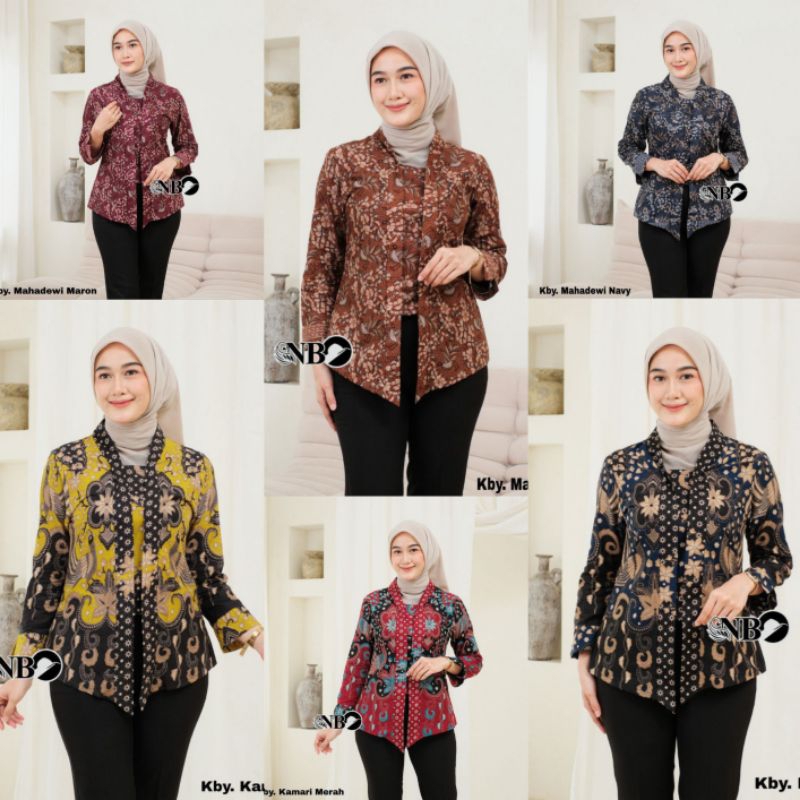 Atasan Baju Batik Wanita Modern Blouse Batik Kebaya Atasan Batik Kerja Kantor Wanita Full Kancing De