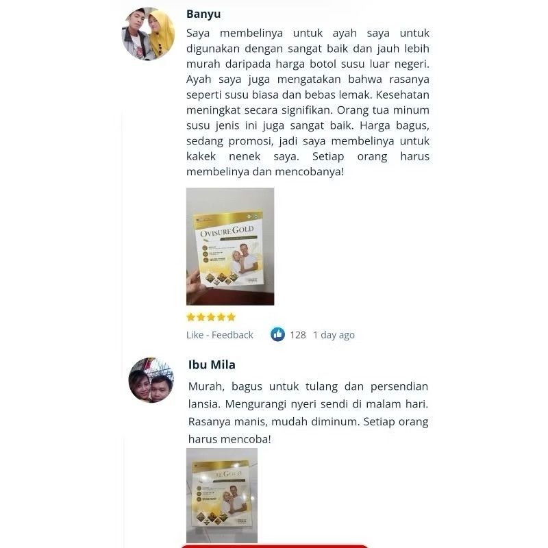 

1 Box Ovisure Gold Milk Susu Obat Tulang Dan Sendi Tuntaskan Nyeri Sendi