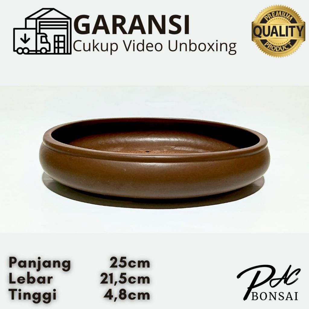 PREMIUM PAC Bonsai | Pot Bonsai Berbahan Keramik Ukuran Besar Bentuk Oval Ceper