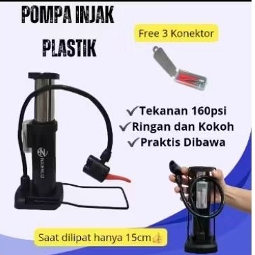 Pompa Injak 160Psi Pompa Ban Injak Mini Pompa Angin Pompa Motor