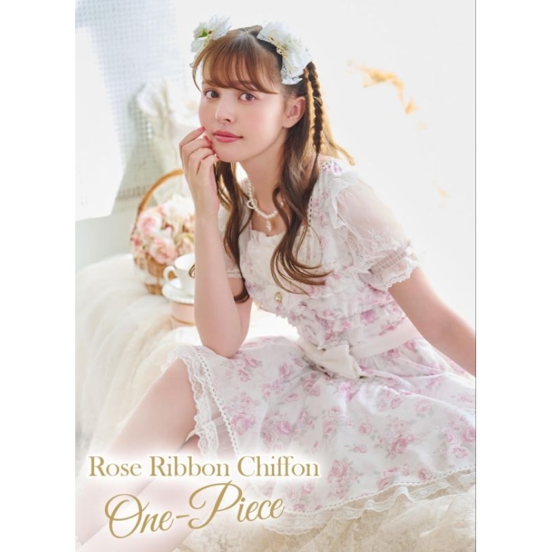 Pre-Order [KAWAIIHOUSEE] (CO SPLIT PAYMENT) LIZ LISA RIBBON CHIFFON ONE PIECE DRESS SHABBY COQUETTE 