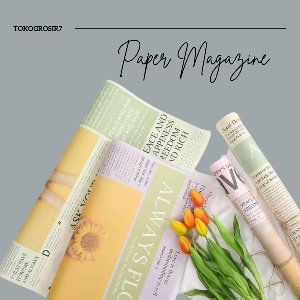 KERTAS BUKET MOTIF MAGAZINE PAPER CRAFT KRAFT ESTETIK FLOWER WRAPPING  kertas kado