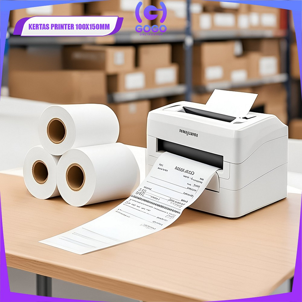 

GOGO-A72 Label Sticker Thermal 100x150 MM Isi 500 LEMBAR / Kertas Stiker Resi Label Barcode / Kertas Thermal Kertas Printer