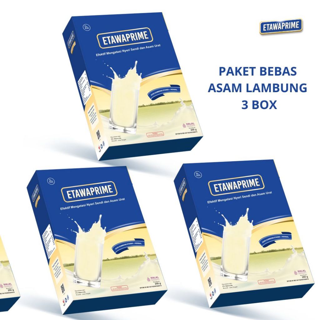 

ETAWAPRIME Susu Kambing Etawa Paket Bebas Asam Lambung 3 box