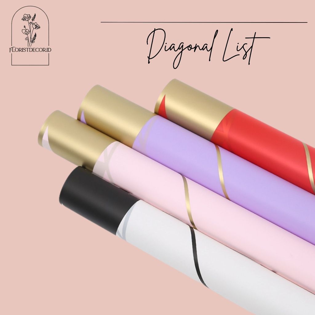 

(SW) TERMURAH DIAGONAL GOLD LINE FLOWER WRAPPING COLOR TRANSPARENT CELLOPHANE UTUK KERTAS BUNGA