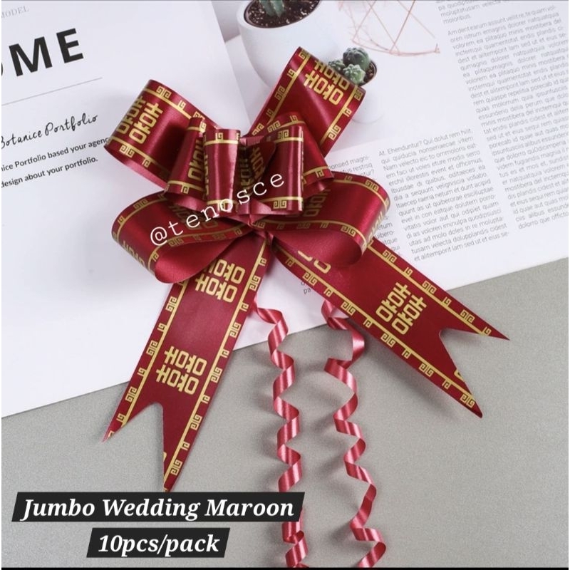 

10pcs Pita Jumbo Serut Wedding Shuang Xi Ribbon Sang Jit Hantaran Pernikahan