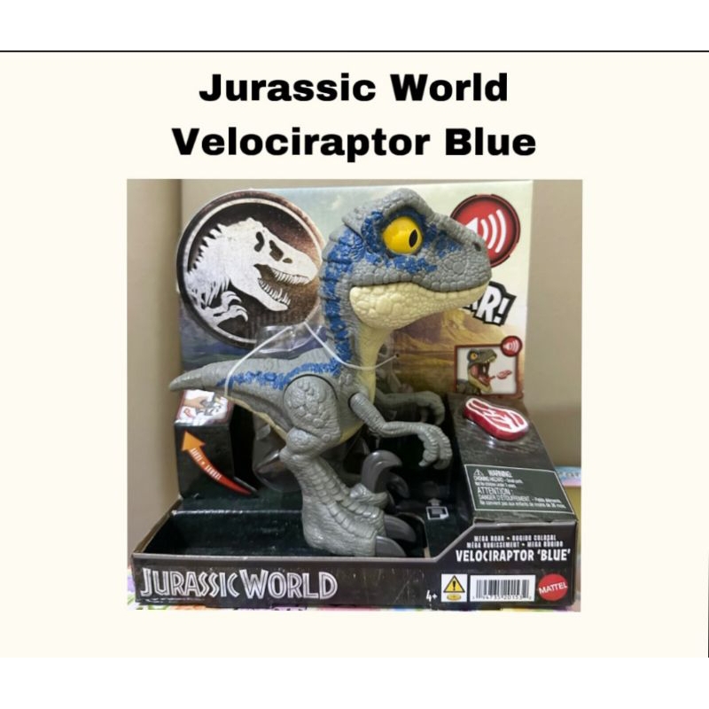 jurassic world velociraptor blue-mainan action figure