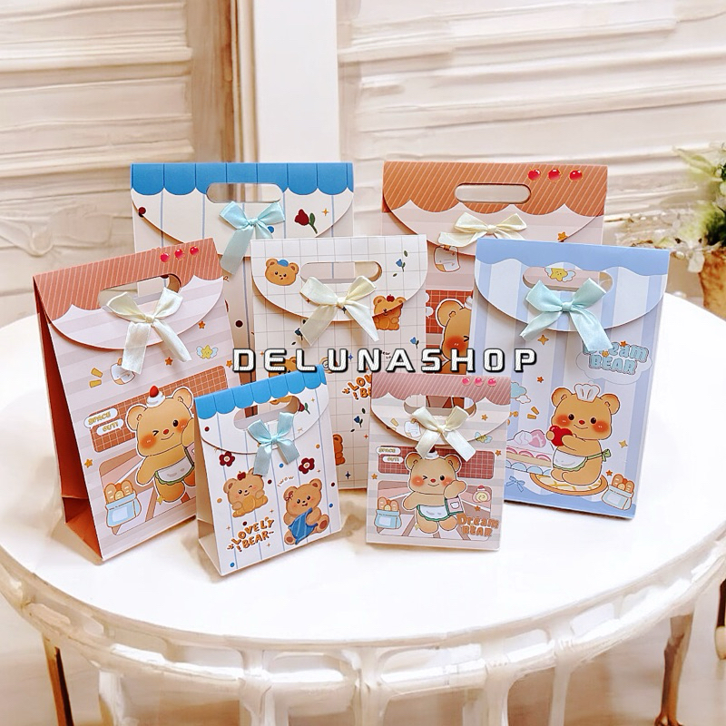 

[Delunashop] DL1172S Paper Bag motif dino Paper Bag bunga tas kertas baju tas ulang tahun souvenir pembungkus kado valentines