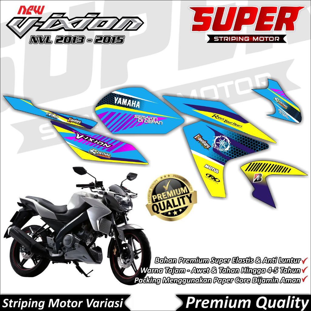 Stiker Vixion NVL Anti Luntur keren Striping Vixion Lighting Striping Yamaha Vixion NVL Road Race