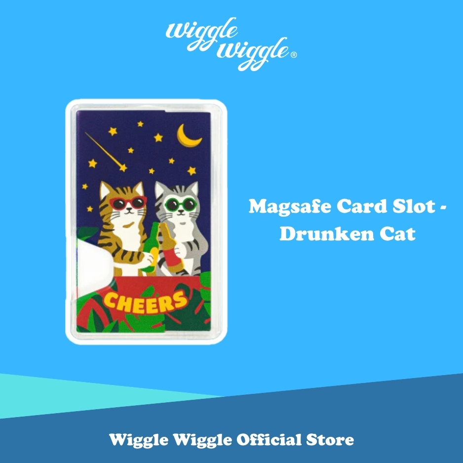Wiggle Wiggle  Magsafe Card Slot - Drunken Cat Lucu Korea