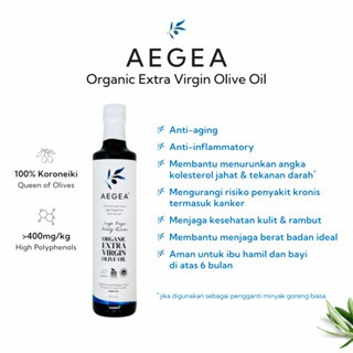 

AEGEA Minyak Zaitun EU Organik & Polifenol Tinggi / Organic Lab Tested Extra Virgin Olive Oil 500mL x 3 botol