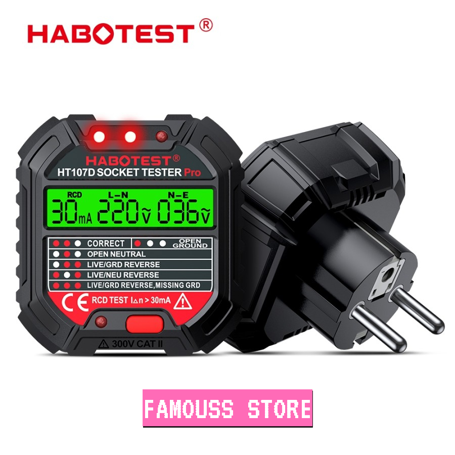 Habotst HT107D Digital Smart Socket Tester Detector Voltage Test Ori - HT107D