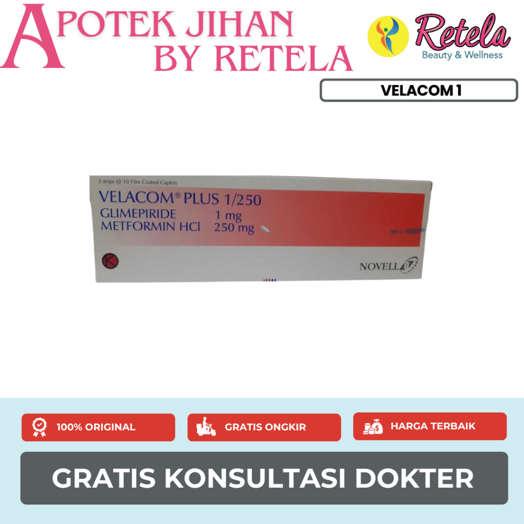 Velacom Plus 1/250 mg 1 Box @30 Tab