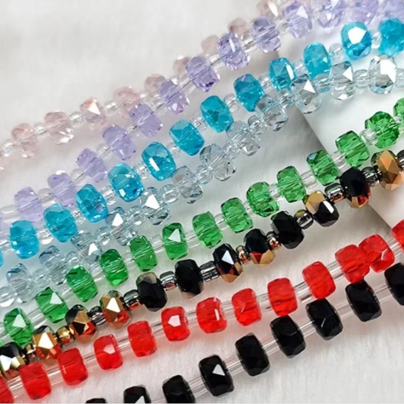 Grosir 100pcs Roda 6mm A3 Donat Gepeng 3A AAA High Quality premium luxury Renceng beads diy ronce ma