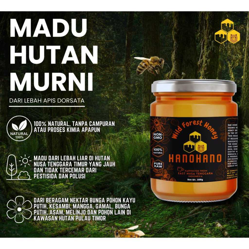 

Madu Hutan Murni HanoHano 300g (Madu Hutan NTT)