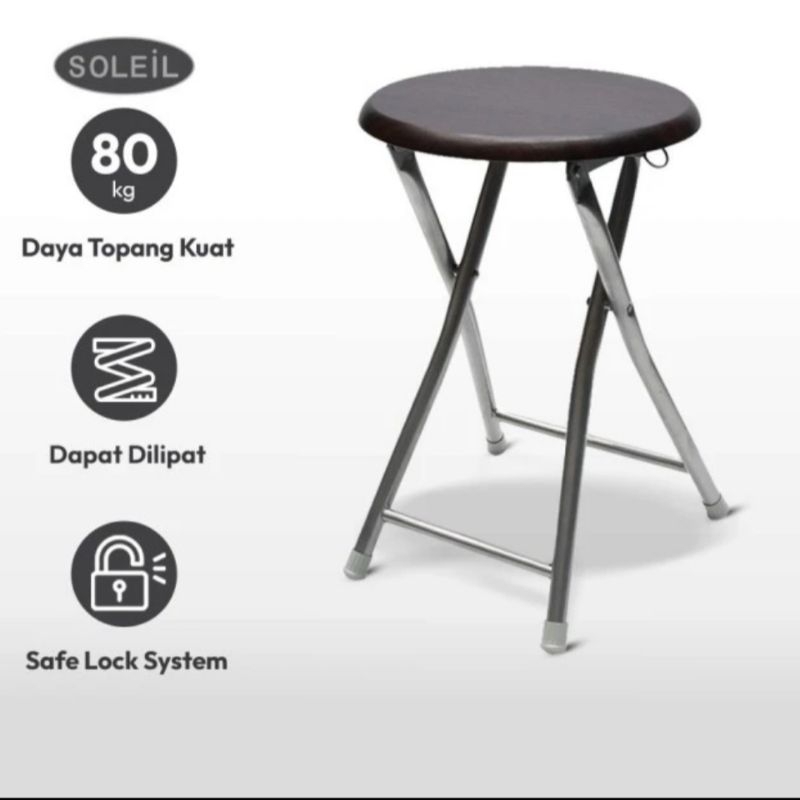 Soleil Kursi lipat shalat / kursi lipat kayu outdoor - Walnut