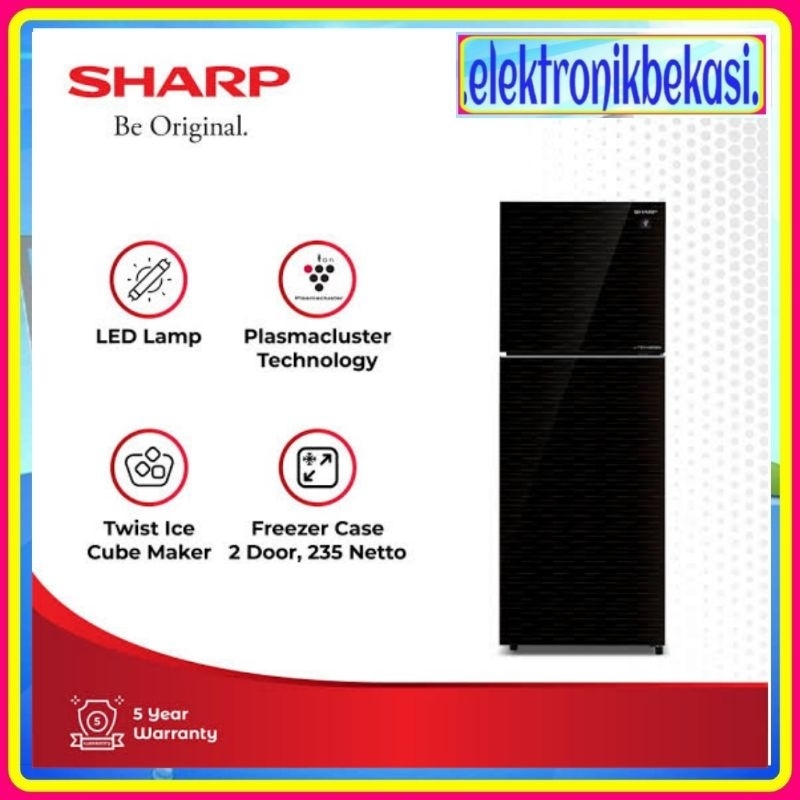 KULKAS SHARP SJ 426 GI-MK / KULKAS SHARP 2 PINTU INVERTER 338 LITER / SHARP KULKAS 2 PINTU 426 GI-MK