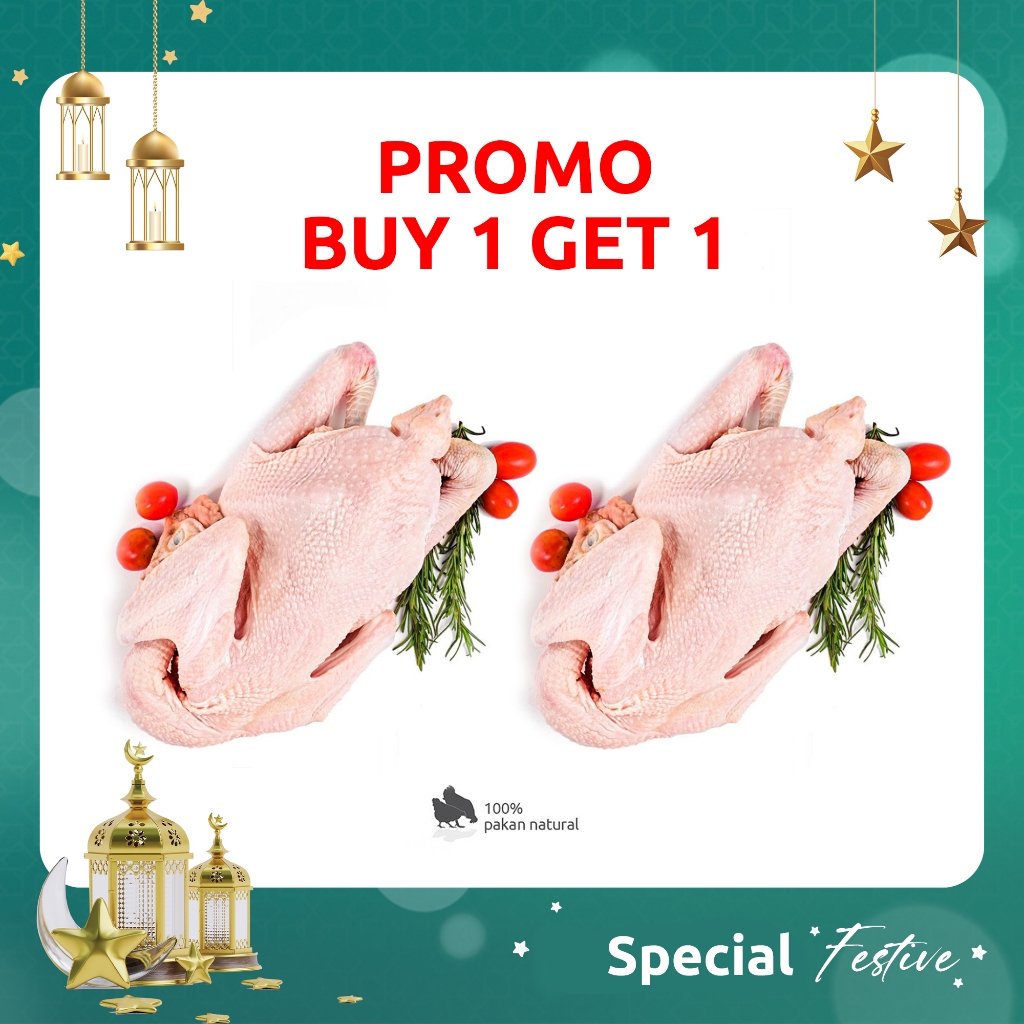 

BUY 1 GET 1 Ayam Kampung Organik Beku 0.6-0.7 Kg