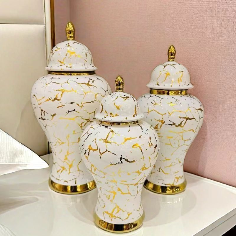 Vas Bunga Guci Mewah Elegant Keramik/ Pajangan Dekorasi Hiasan Ruang Tamu/ Vas Bunga Guci Keramik Go