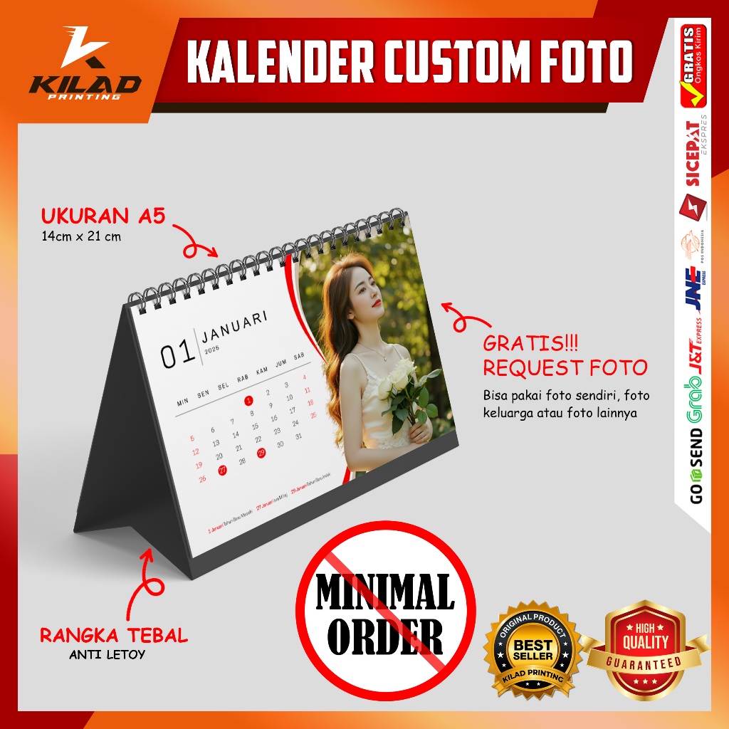 

Souvenir Kalender Meja A5 2025 Murah Bisa Custom Gambar. Tanpa Minimal Order