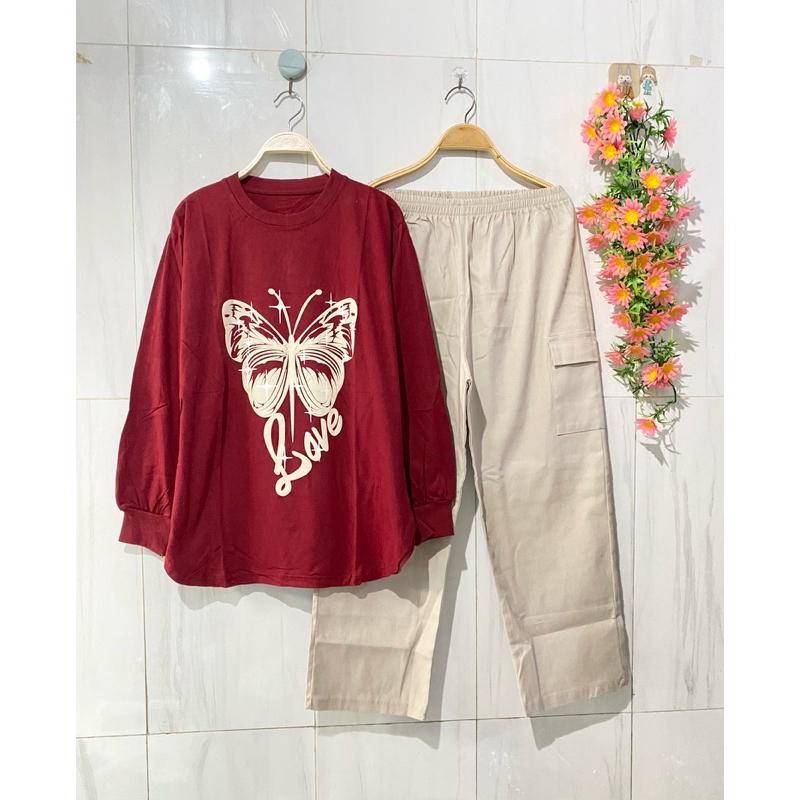 set celana wanita set wanita set cutbray wanita setelan celana cutbray wanita