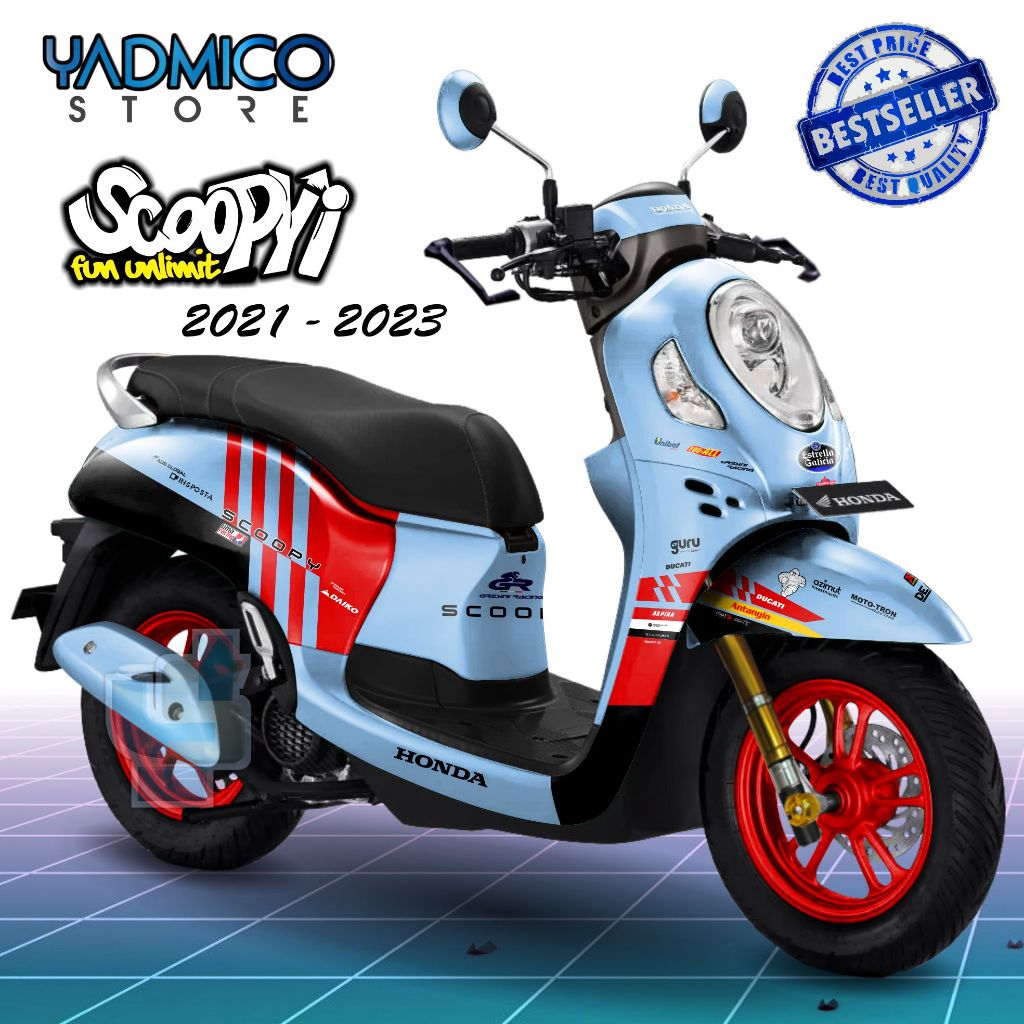 Decal Scoopy 2021 Full Body - Stiker Motor Scoopy 2022 Full Body - Striping Hologram Scoopy 2023 Var