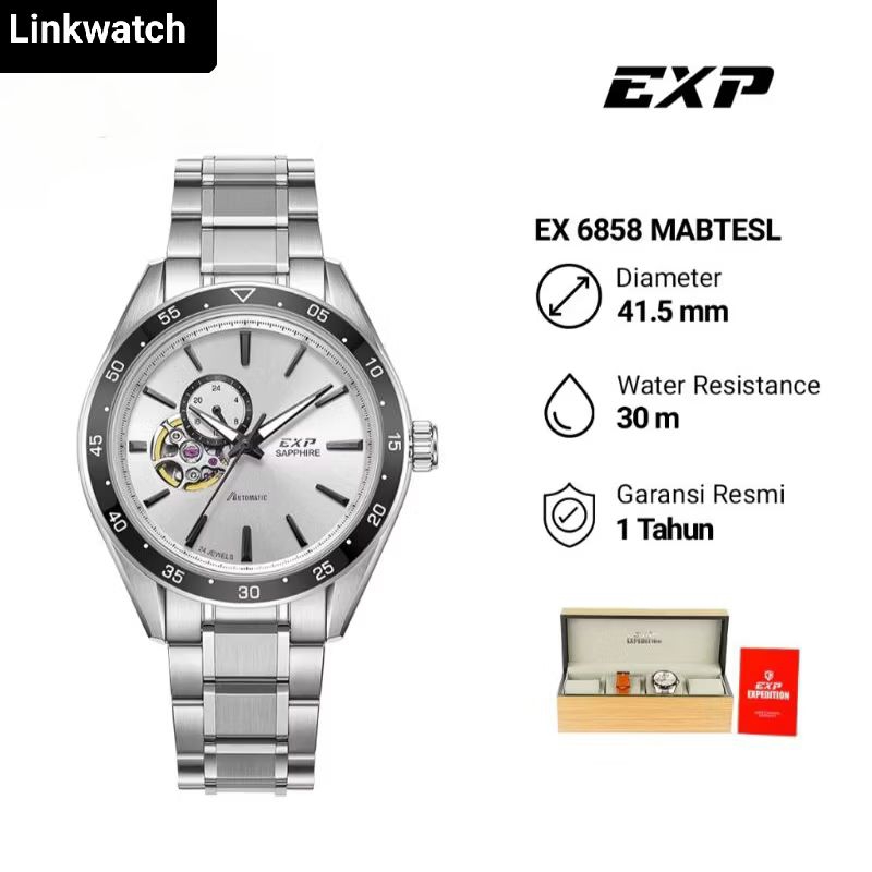 Jam tangan pria Expedition EXP 6858 MABTESL  Automatic Chronograph Original Garansi Resmi