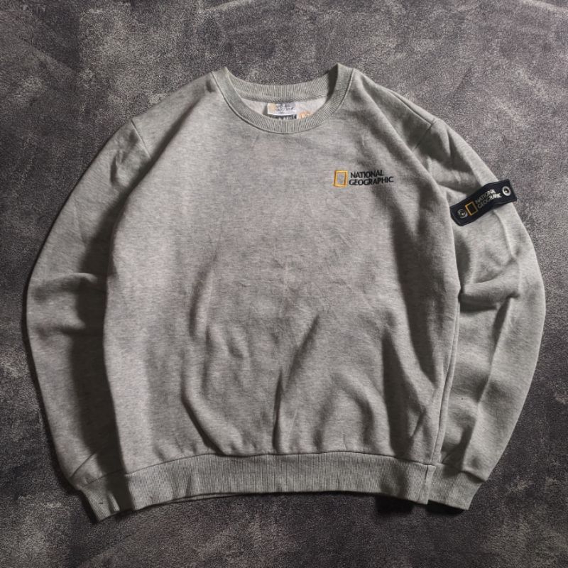 Crewneck Jacket National Geographic Patch Natgeo Second Thrift Original