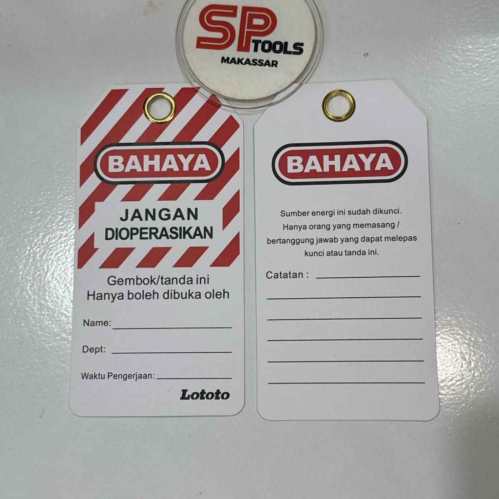

SAFETY TAG LOTOTO "JANGAN DIOPERASIKAN" BAHASA INDONESIA LOTOTO L497A Harga 1 pcs / per lembar LOTOTO L497A