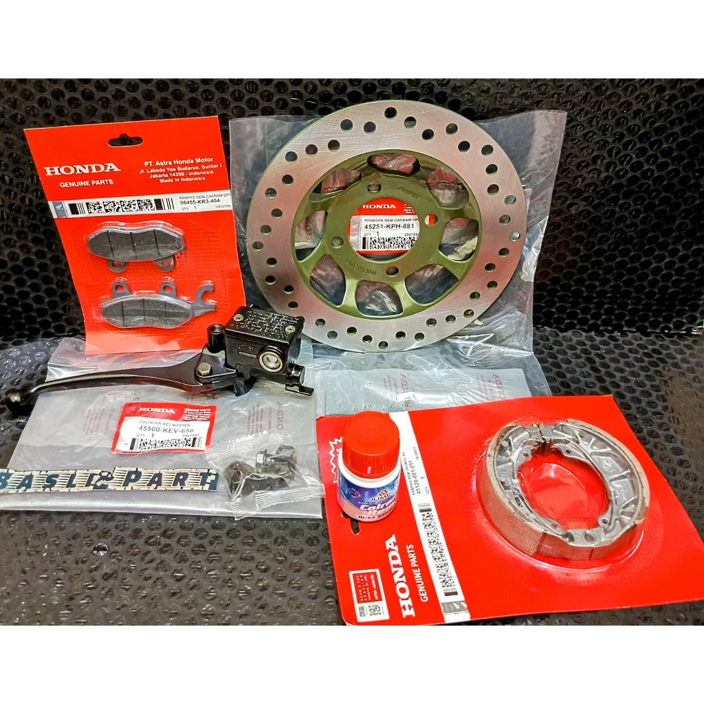 Paket 5 Item Master Rem Atas  Assy Set Cakram Depan Supra X 125 Karisma Supra Fit New Revo Lama KEV 