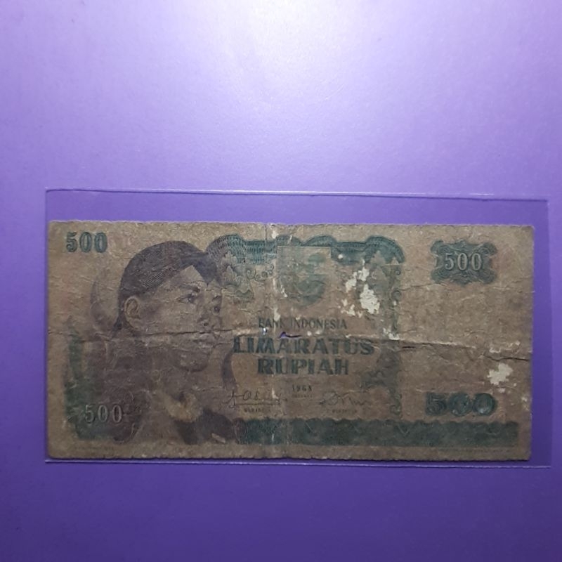 uang kuno 500 rupiah sudirman 1968