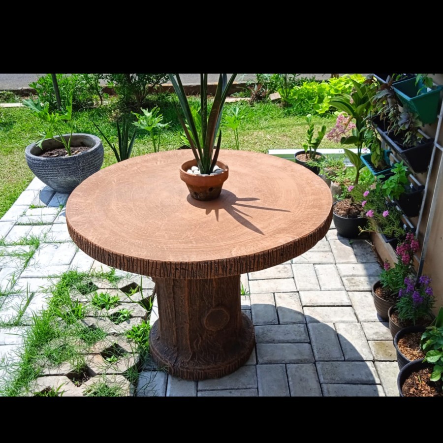Meja Taman Minimalis | Meja Taman Urat Kayu | Meja Taman Anti Air